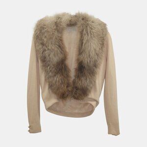 Bernhard Altmann Vintage Cashmere Sweater w/ Fur Collar – Size M – Very Good Con